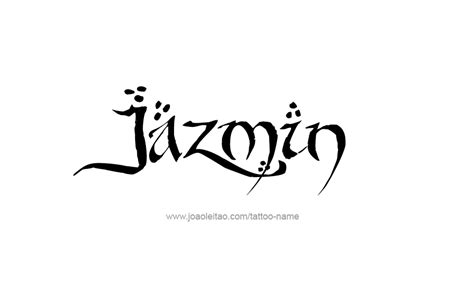 Jazmin nombre letras tattoo